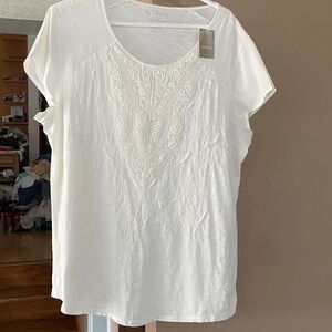 New Chico’s  White Lilianna  Embroidered Lace Women's Top size 3 Retired